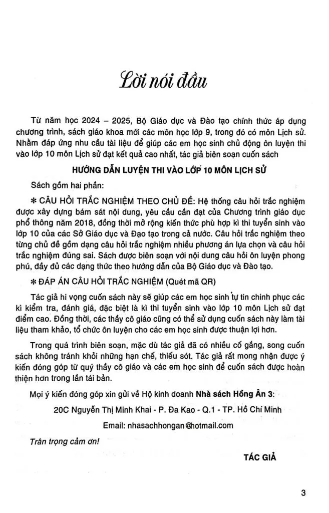 HƯỚNG DẪN LUYỆN THI VÀO LỚP 10 MÔN LỊCH SỬ (Dùng chung cho các bộ SGK hiện hành)